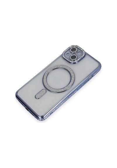 Newface Apple İphone 13 Kılıf Joke Simli Magneticsafe Kılıf - Mavi