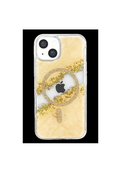 Onegif Apple iPhone Uyumlu 14 Lotus Simli Magsafe Kapak - Gümüş İtdark56939