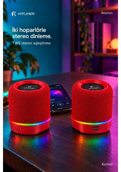 Spbtrn-001 Beatron Manyetik Ayrılabilir Bluetooth 5.4 Hoparlör 2 5 W, Tws, Tf Kart, Işıklı Kırmızı