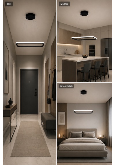 Diva Led Sarkıt Avize Beyaz Işık Siyah