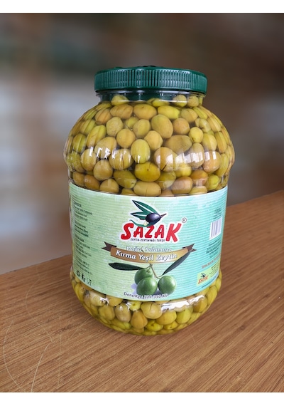 Sazak Yeşil Kırma Zeytin Pet  321 -350 XS Kalibre Yeni Sezon  5 L