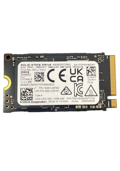 Kıoxıa Kbg60znt256g 256gb M.2 22x42 Pcıe Gen4x4 Nvme Ssd 1