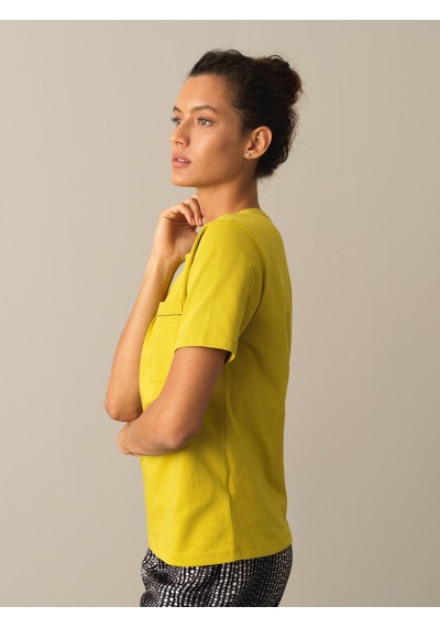 Xint Sarı Regular Fit Bisiklet Yaka Pamuk Tişört 602277