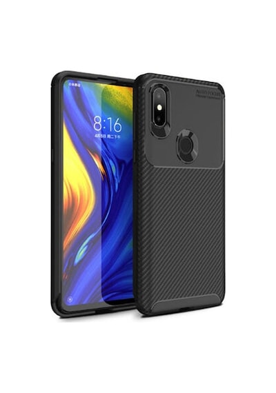 Xiaomi Mi Mix 3 Kılıf Karbon Desenli Esnek Yüksek Kaliteli Meteryalden Üretilmiş Silikon Kapak Ryc/negro Siyah