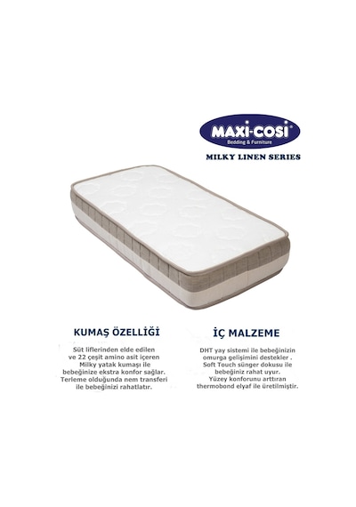 Uzunbebe 90X190 Maxi Cosi Milky Ortopedik Yaylı Yatak - 90X190 Yatak