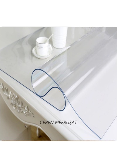 Ceren Muşamba Şeffaf 1.3 MM Kalın Pvc Kaymaz Masa Örtüsü Koruyucu