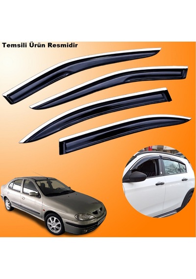 Megane 1 Sedan Mügen Cam Rüzgarlığı Abs Krom Nikelajlı Cam Rüzgarlığı 1996-2004 Arası 4 Lü Set