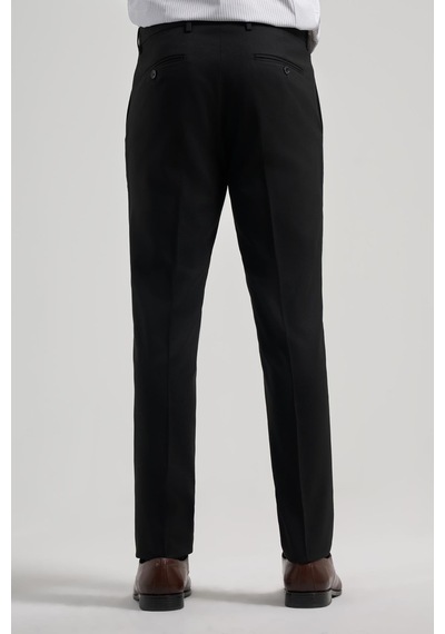 İmza Siyah Esnek Yandan Cepli Slim Fit Classic Pantolon 1003250160 Siyah