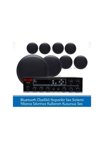 Profesyonel 8'li Tavan Hoparlör Seti + Bluetooth Amfi Tavan Gömme Ses Sistemi