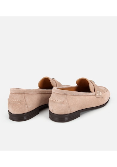 Hotiç Kadın Süet Deri Bej Toka Detaylı Klasik Loafer 01ayh321300a310 01ayh321300a310