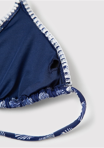 Mavi - Deniz Kabuğu Baskılı Lacivert Bikini Üstü 1914060-80946