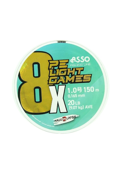 Asso 8x Light Games Pe 8 Örgü Spin İp Misina 150mt Moss Green Standart - 1.2 Pe