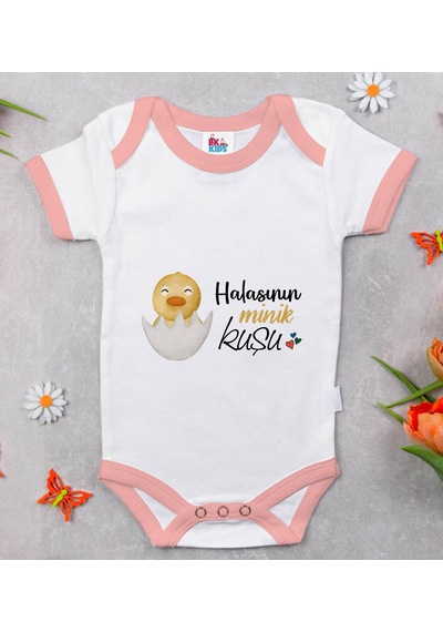 Bk Gift Bk Kids Halasının Minik Kuşu Tasarımlı Pembe Bebek Body Zıbın-1 12-18 Ay Sarı