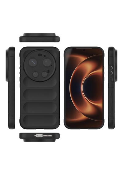 Xiaomi 17 Ultra Kılıf Kamera Korumalı Darbe Emici Esnek Tpu Oyuklu Arka Yüzey Tasarımlı Silikon Kapak Siyah