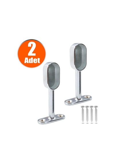 Askı Flanşı Krom Oval Kapalı Dolap Elbise Askı Aparatı 2 Adet N11.2289