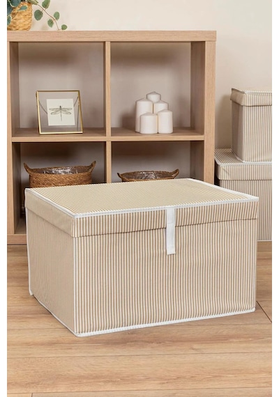 Kapaklı Kutu Hurç Maxi 50x40x30 Cm 60 X 40 Kumaş Bej Tr Diğer