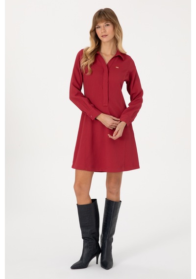 U.s. Polo Assn. Kadın Elbise Dokuma 50316609-vr104 Koyu Frambuaz/dark Raspberry