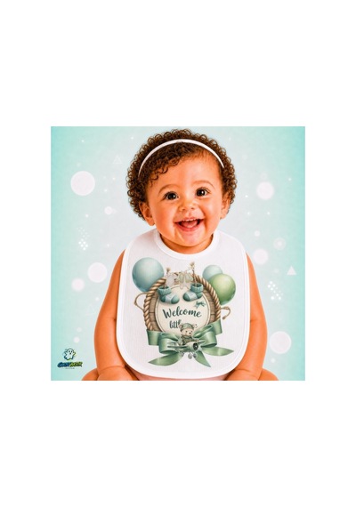 Hoşgeldin Bebek Keten Bebek Mama Önlüğü Yumuşak - Emici - Yıkanabilir - Özel Tasarım P058 Çok Renkli