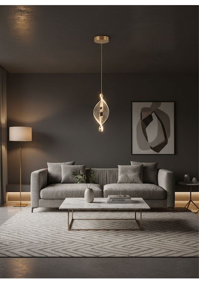 Nuvola Model Şık 3 Renk Modu Sarkıt Ledli Oturma Odası Mutfak Çocuk Odası Led Avize Gold