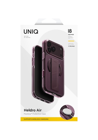 Apple iPhone Uyumlu 18 Pro Max Kılıf Flexgrip Tutma Bandı Dayanıklı Sararmayan Kapak Şık Görünüm Patentli Tasarım Mürdüm