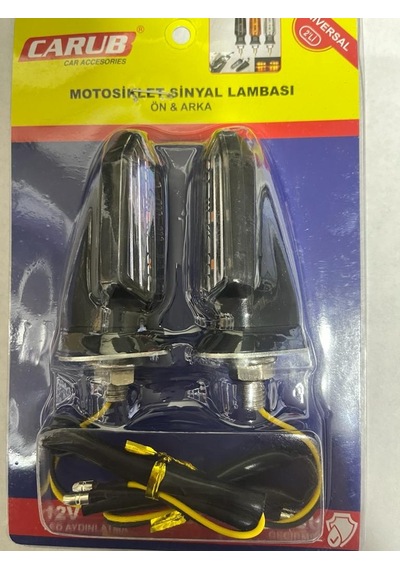 Carub Motosiklet Sinyal Lamba Üniversal 12v Beyaz Cam Sarı Led 2l
