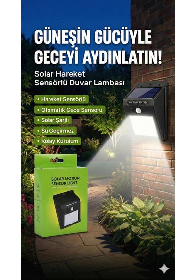Hubrendy Çer 20 Ledli Hareket Sensörlü Dış Mekan Solar Lamba
