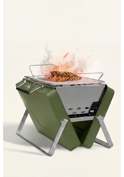 Chefclub Kömürlü Katlanabilir Portatif Mangal Bbq, Çelik, Kamp Ve Piknik İçin Diğer