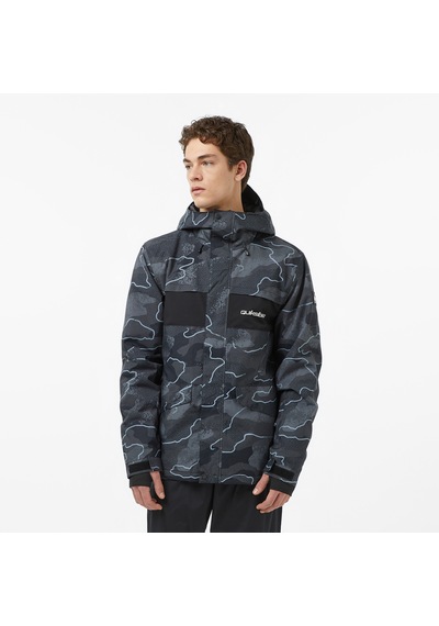 Quiksilver Mission Printed Block Erkek Gri Kayak Montu Gqytj03000