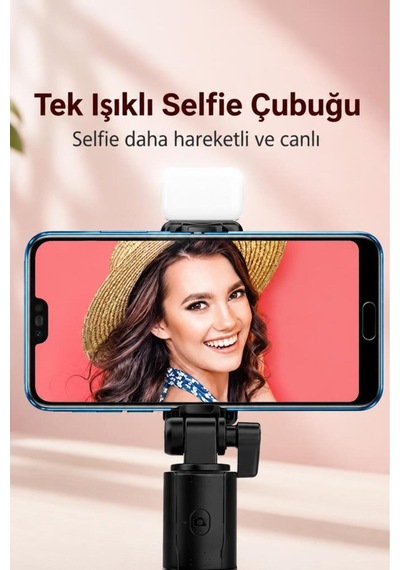 Tripod Çok Amaçlı Kumandalı Kablosuz Selfie Çubuğu Siyah