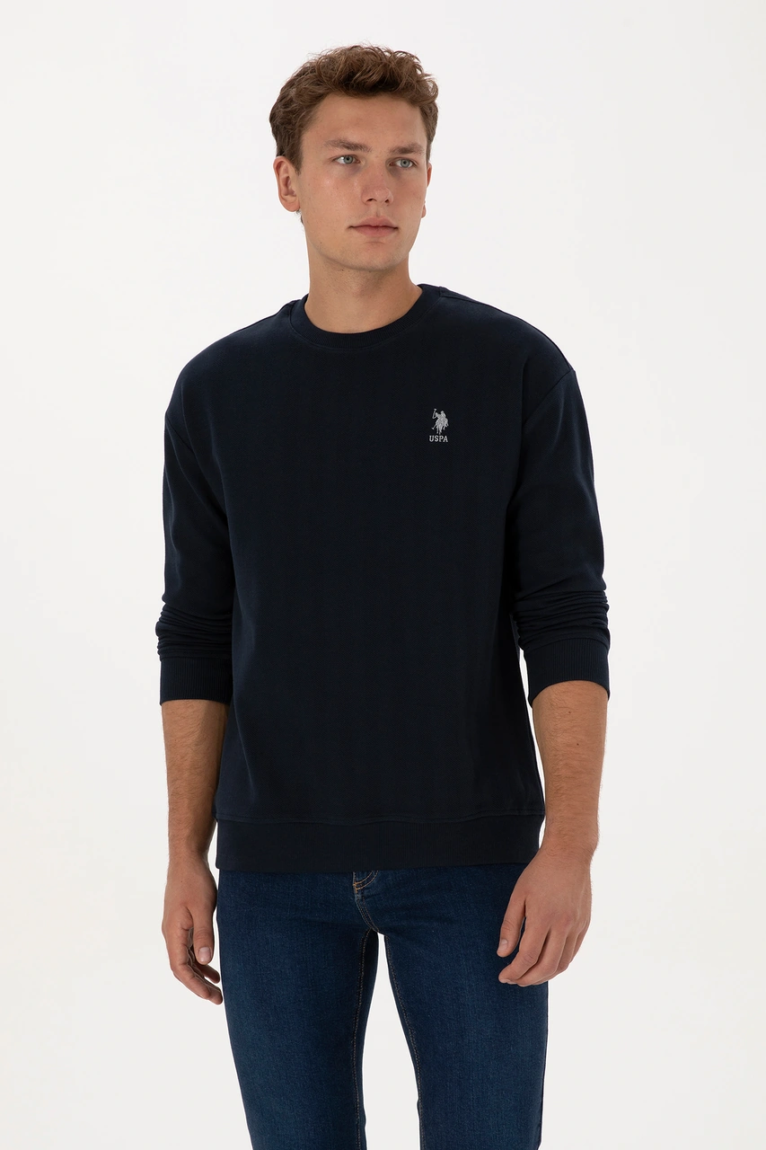 U.S. Polo Assn. Erkek Comfort Fit Bisiklet Yaka Lacivert Sweatshirt 50317050-VR033