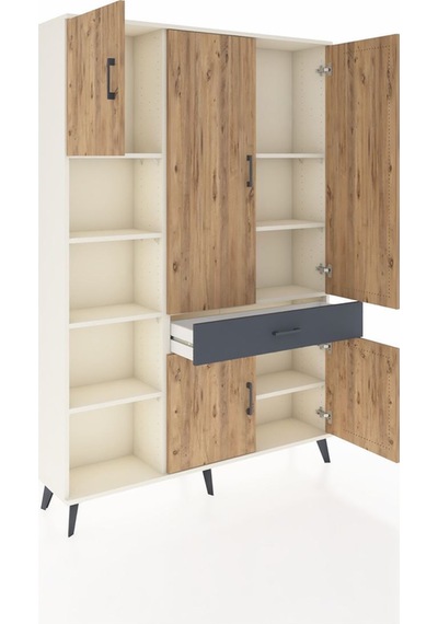 Arges Dolap 8 Raflı Tek Çekmeceli 5 Kapaklı 132x30x195 Aytaşı-çam/antrasit Atlas Çam/antrasıt Arges Dolap 8 Raflı Tek Çekmeceli 5 Kapaklı 132x30x195 Aytaşı-çam/antrasit Atlas Çam/antrasıt