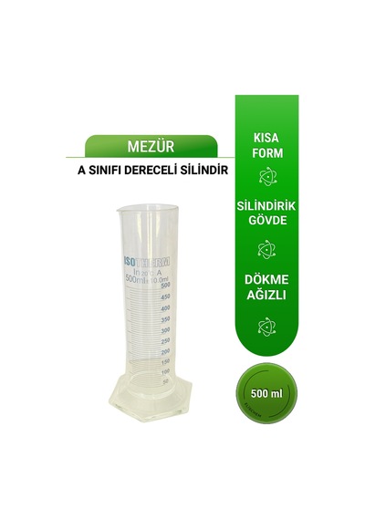 Mezür Kısa Form 500 Ml Hexagonal Cam Taban