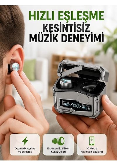 Hızlı Şarj Edilebilen Kablosuz Kulaklık Uzun Süreli Kullanım İçin Tasarlandı Slicer