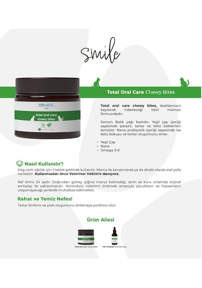 Bonafel Köpekler İçin Ağız Sağlığı Çiğneme Tableti 100 G 50 Tablet