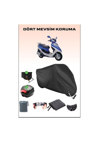 Siyah Kanuni Trex 125 Için Arka Çanta Ve Kilit Uyumlu Motosiklet Branda, Güvenli