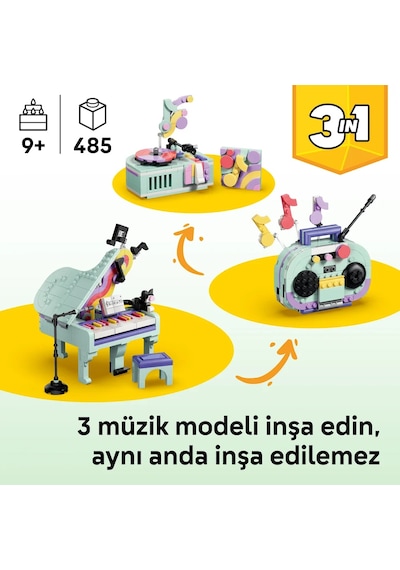 LEGO® Creator 3’ü 1 Arada Müzikal Dekor Kedili Piyano 31392 - 9 Yaş Üzeri için Aksesuarlar İçeren Oyuncak Yapım Seti (485 Parça)