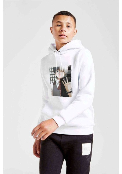 Tshirthane Anime Tokyo Ghoul Anteiku Baskılı Unisex Çocuk Kapüşonlu Sweat (528879934) Beyaz