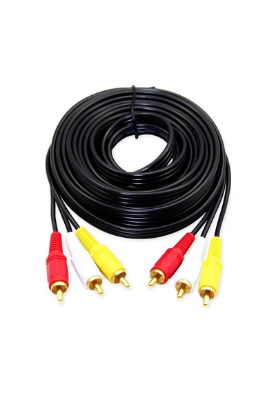 6 Metre Hazır Cctv Av Gold Kablo 3 Rca/3 Rca Erkek
