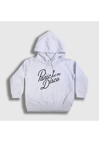 Presmono Unisex Çocuk Rare To Die Panic At The Disco Kapüşonlu Sweatshirt Beyaz