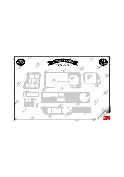 Temsa Safir 1999-2010 Torpido Konsol Trim Göğüs Maun Kaplama Set 55 Parça Gümüş Renk