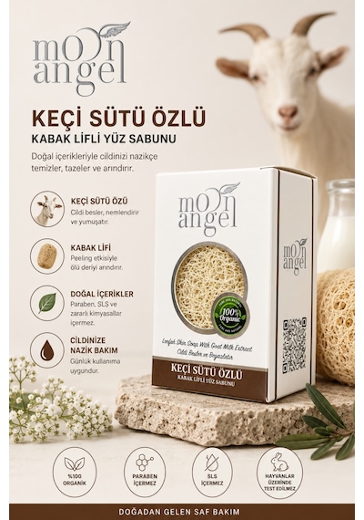 Kabak Lifli Sabun Keçi Sütü Özlü Temizleyici Ve Nemlendirici Cilt Bakım Sabunu