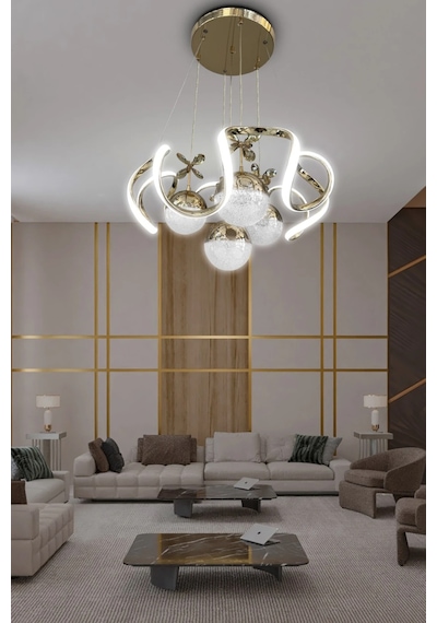 Arya Xl 4 Top Modern Salon - Oturma Odası Avizesi Çok Renkli