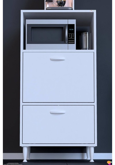 Ecem Mikrodalga Fırın Tezgahı Ve Çift Kapaklı Mutfak Kiler Dolabı Beyaz Ekmeklik Standı 60x119x56 Cm Ecem Mikrodalga Fırın Tezgahı Ve Çift Kapaklı Mutfak Kiler Dolabı Beyaz Ekmeklik Standı 60x119x56 Cm