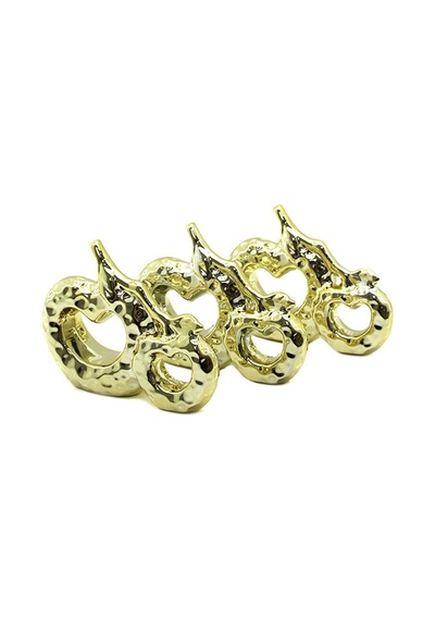 İbico İ12-163 Biblo Ve Dekoratif Süs Eşyası Gold Büyük Seramik Çift Elma - 6'li Paket Diğer