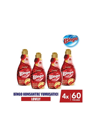 Bingo Soft Konsantre Çamaşır Yumuşatıcısı Lovely 1,44 Lt X 4 Adet 3'lü Set