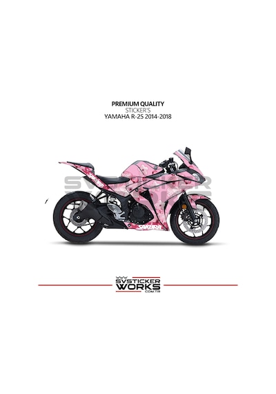 Yamaha R25 2014-2018 Kaplama Sticker Sakura Motor Kaplama Modeli Hazır Kit Yüksek Kalite