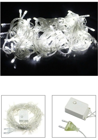 8 Fonksiyonlu 100 Ledli 10 M Fişli Led Dekor Lambası Beyaz Renk Dekoratif Yılbaşı Ağacı Işığı