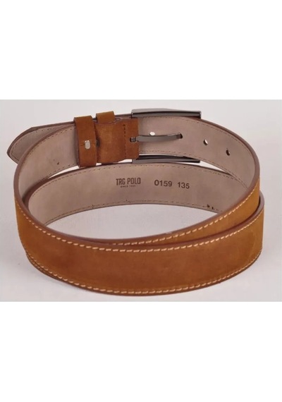 Trg Polo 4,5 Cm Taba Hakiki Nubuk Deri Kemer -0159 Taba