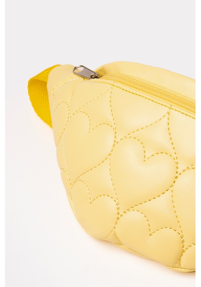 İcone Bag Icone Çocuk Kalp Kapitone Detaylı Bel Çantası Sarı