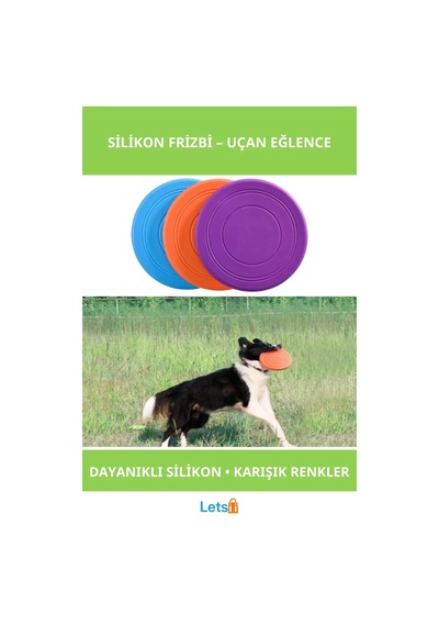 Renkli Silikon Frizbi Köpek Oyuncağı 17.5 Cm